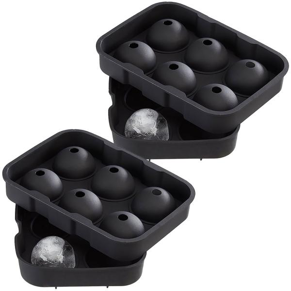 Eiswürfelform Silikon 2er-Set - 12 Eiskugeln Ø 4,5 cm - BPA-frei, hitzebeständig, spülmaschinenfest - Für Cocktails & Backen