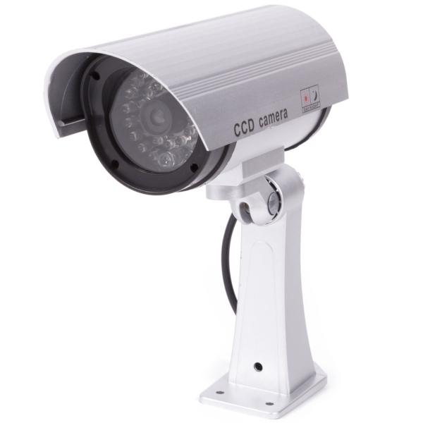 Überwachungskamera-Attrappe 4er Set - Täuschend echt mit LED-Signal - Effektiver Einbruchschutz für Innen- & Aussenbereich - Batteriebetriebene Dummy-Kamera