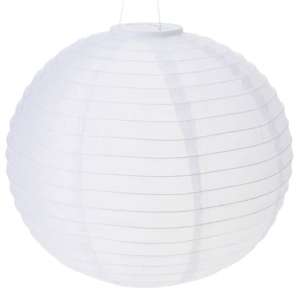 Solarleuchte Kugelform Ø 40 cm weiss inkl. Aufhängung - Lampion für Garten & Balkon - Sicher, solarbetrieben, robustes Nylon, warmweisses Licht