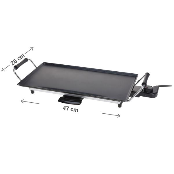Teppanyaki Tischgrill, starke 2000W, für geselliges Grillen – 47 x 26,5 cm, Antihaft, Cool-Touch, Elektrischer Tischgrill für jede Gelegenheit