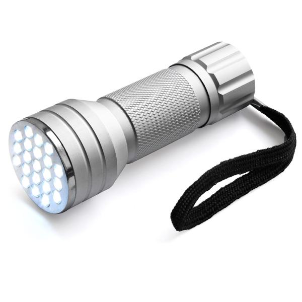 Hochwertige LED-Taschenlampe mit Aluminium-Gehäuse und 21 LEDs, Helle Strahlkraft und lange Lebensdauer, Zuhause, Camping, Outdoor Abenteuer
