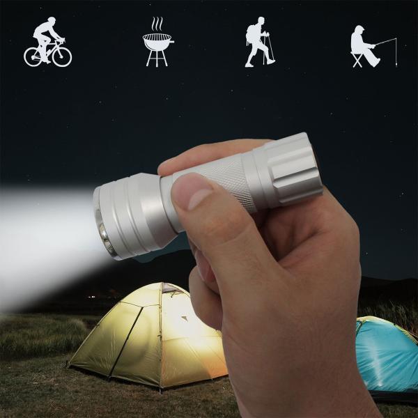 Hochwertige LED-Taschenlampe mit Aluminium-Gehäuse und 21 LEDs, Helle Strahlkraft und lange Lebensdauer, Zuhause, Camping, Outdoor Abenteuer