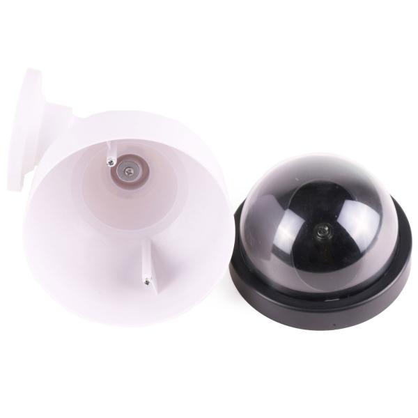 Überwachungskamera Attrappe - Realistische Nachbildung mit blinkender roter LED - Für Innen- & Aussenbereich - Batteriebetrieben - Inkl. Montagematerial