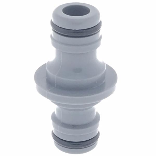 Schlauchkopplung 1/2"-5/8" - Verbindungsstück für extra lange Gartenschläuche - Robust, langlebig, Kunststoff, Grau/Schwarz - Für Ø 12-15 mm Schläuche