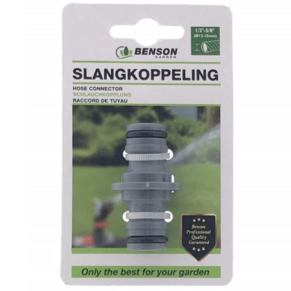 Schlauchkopplung 1/2"-5/8" - Verbindungsstück für extra lange Gartenschläuche - Robust, langlebig, Kunststoff, Grau/Schwarz - Für Ø 12-15 mm Schläuche
