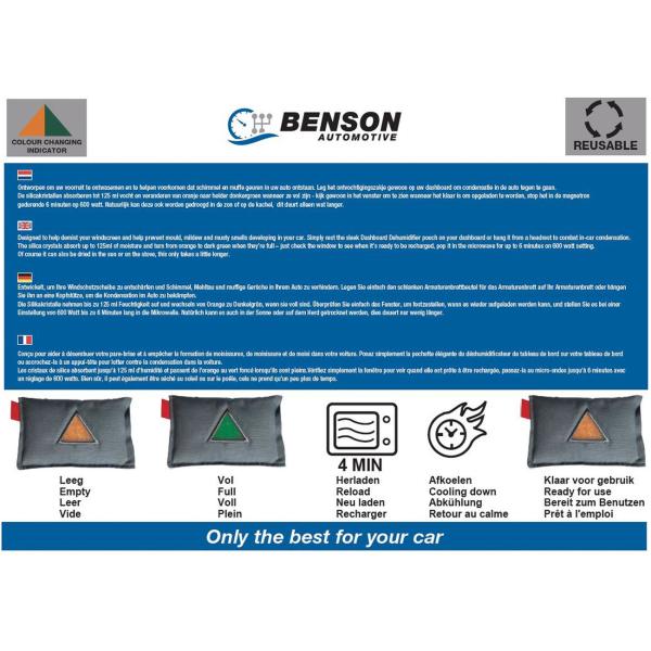 Autoentfeuchter wiederverwendbar - Gegen beschlagene Scheiben & Schimmel - 125ml Silikakristalle (Orange/Grün) - Mikrowellen/Sonnen-trocknung