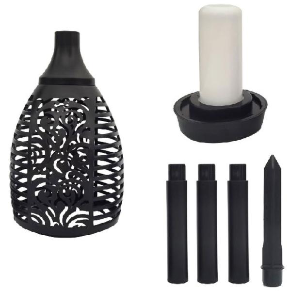 Stilvolles 2er Set Solar-Gartenfackeln mit täuschend echtem Flammeneffekt für magische Sommerabende - Wetterfest & ohne Feuergefahr