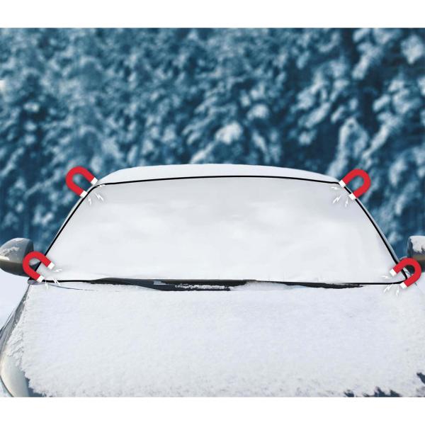 Auto Sonnenschutz mit Magnetfunktion, 2er-Set Anti-Eis-Scheibenabdeckung, weiss, 160x95cm