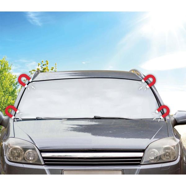 Auto Sonnenschutz mit Magnetfunktion, 2er-Set Anti-Eis-Scheibenabdeckung, weiss, 160x95cm