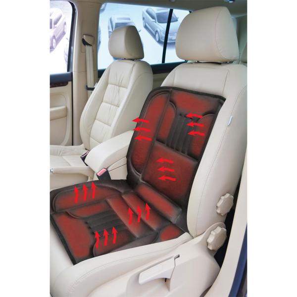 2er-Set Beheizbares Autositzkissen - Sitzheizung für Komfort & Wärme im PKW - 2 Heizstufen (35W/45W), 98x49 cm, 12V Zigarettenanzünder-Anschluss