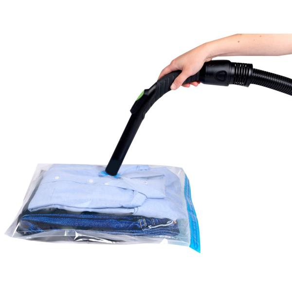 XL Vakuumbeutel mit Clip-Verschluss (10er-Set): Kunststoffbeutel für Staubsauger-Kompression (45x60cm) – bis zu 75% mehr Platz in Schrank & Koffer
