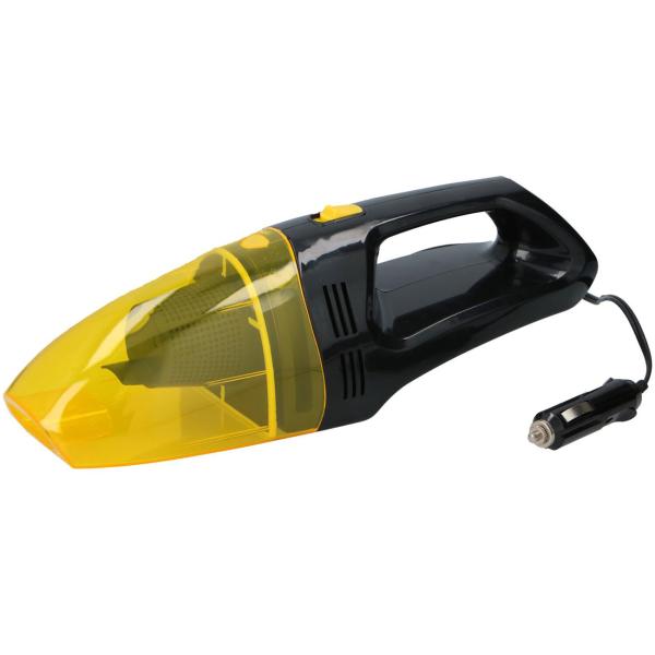 Handstaubsauger Auto - Nass- & Trockensauger für Fahrzeugpflege - 12V, 60W, 70dB - Inkl. Aufsatz, beutellos - Schwarz/Gelb, 32.5x10.6x10.4cm