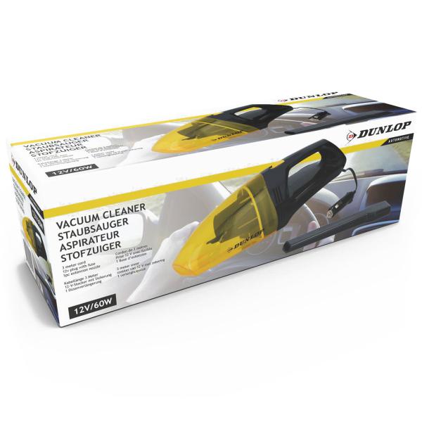 Handstaubsauger Auto - Nass- & Trockensauger für Fahrzeugpflege - 12V, 60W, 70dB - Inkl. Aufsatz, beutellos - Schwarz/Gelb, 32.5x10.6x10.4cm
