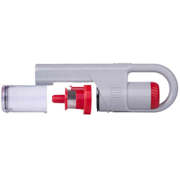 2-in-1 Akku-Staubsauger kabellos mit Handfunktion – Beutelloser Stielstaubsauger mit Wandhalterung, weiss, rose & anthrazit