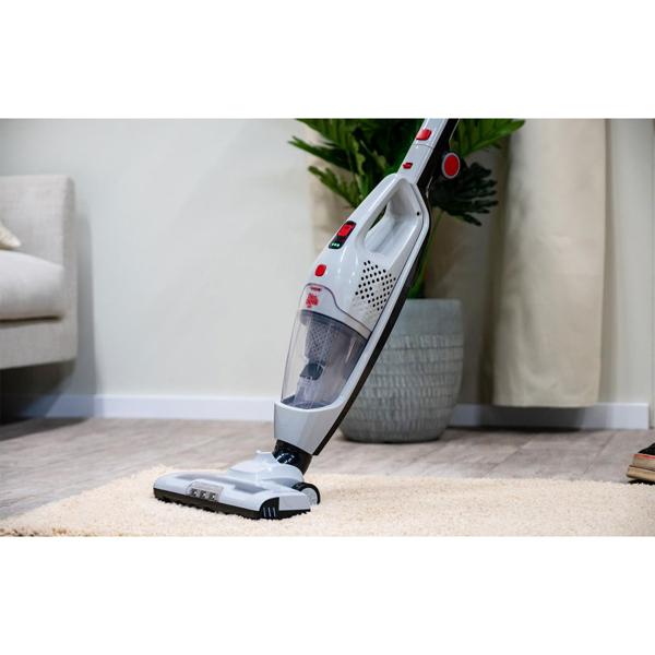 Dirt Devil kabelloser 2 in 1 Staubsauger beutellos, Akku Staubsauger mit Handfunktion, weiss, rot, anthrazit