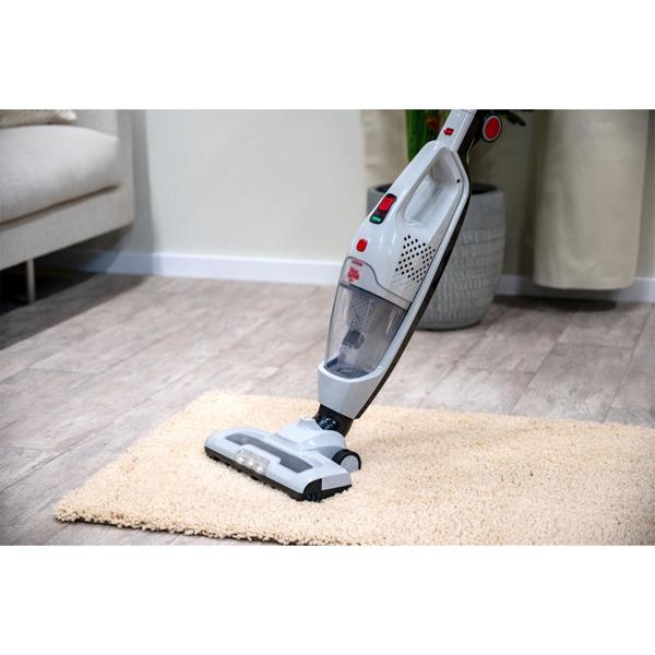 Dirt Devil kabelloser 2 in 1 Staubsauger beutellos, Akku Staubsauger mit Handfunktion, weiss, rot, anthrazit