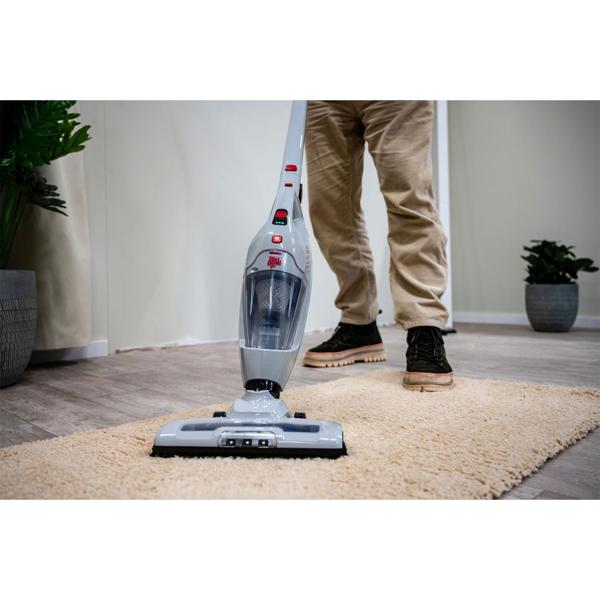 Dirt Devil kabelloser 2 in 1 Staubsauger beutellos, Akku Staubsauger mit Handfunktion, weiss, rot, anthrazit