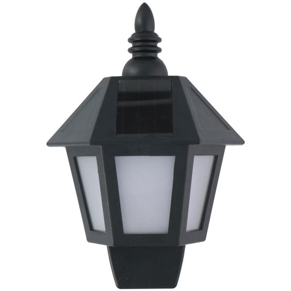 Solar-Wandlaterne mit Flammeneffekt - Romantisches Kerzenlicht für Aussenbereiche - Schwarz, 19,5x10x27,5cm - Spritzwassergeschützt