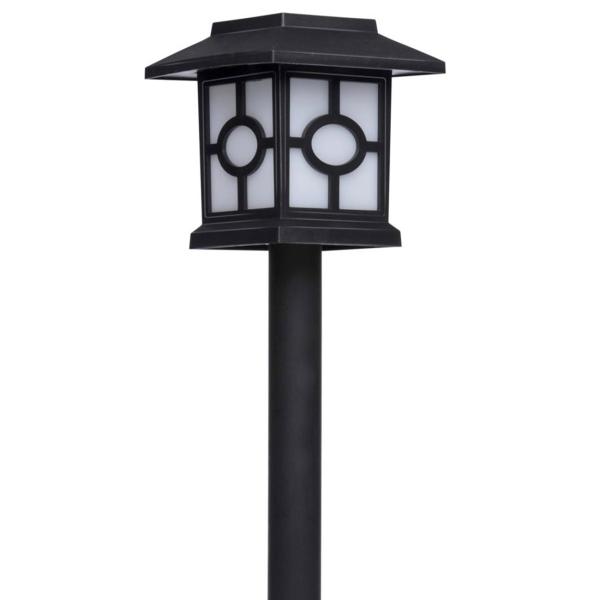 Solarlampen 3er-Set - Dämmerungssensor Gartenleuchten mit Erdspiess - Autom. Beleuchtung für Terrasse & Garten - Wetterfest, 8.5x8.5x37 cm