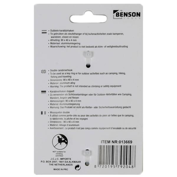 4er Set Doppel Karabinerhaken S-Clip 9 cm - Doppelte Aufhängemöglichkeit für Camping & Outdoor - Aluminiumlegierung, Schwarz/Silber - Leicht & kompakt