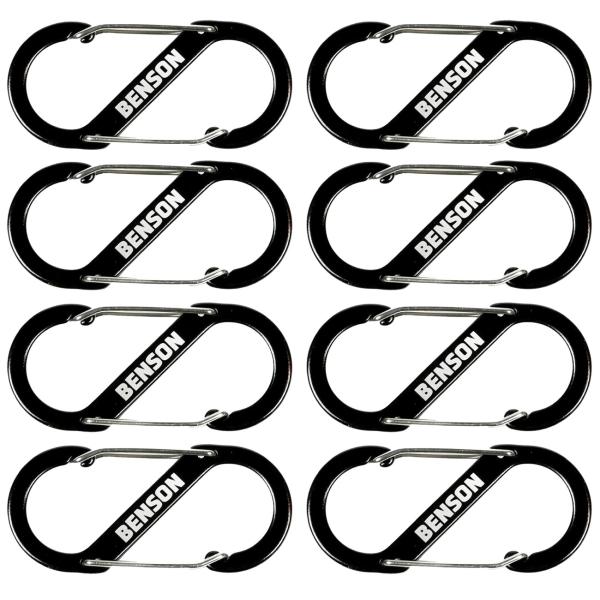 8er Set Doppel Karabinerhaken S-Clip 4x9cm - Doppelte Aufhängung für Outdoor & Camping - Ultraleicht, robust, Aluminiumlegierung - Schlüsselclip