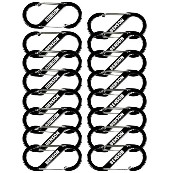 16er Doppel-Karabinerhaken S-Clip 4x9 cm - Vielseitig für Camping, Wandern, Reisen - Robust, wasserbeständig, Aluminiumlegierung - Schlüsselclip