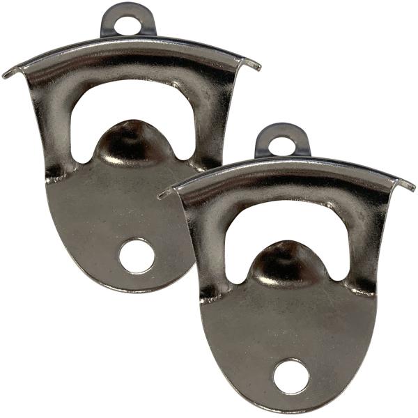 2er Set Flaschenöffner Wandmontage, Metall, 8,5 x 5,5 cm