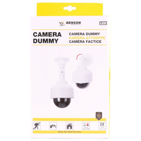 2er-Set Überwachungskamera Attrappe - Rote LED schreckt Diebe ab - Originalgetreue Nachbildung für Innen & Aussen - Haussicherheit Einbruchschutz