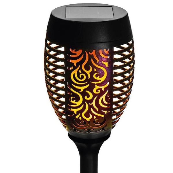 Stilvolles 4er Set Solar-Gartenfackeln mit täuschend echtem Flammeneffekt für magische Sommerabende - Wetterfest & ohne Feuergefahr