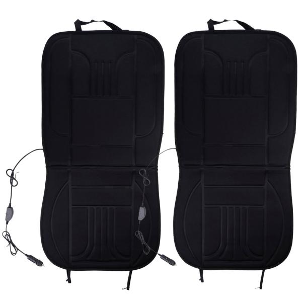 2er-Set Beheizbares Autositzkissen - Sitzheizung für Komfort & Wärme im PKW - 2 Heizstufen (35W/45W), 98x49 cm, 12V Zigarettenanzünder-Anschluss