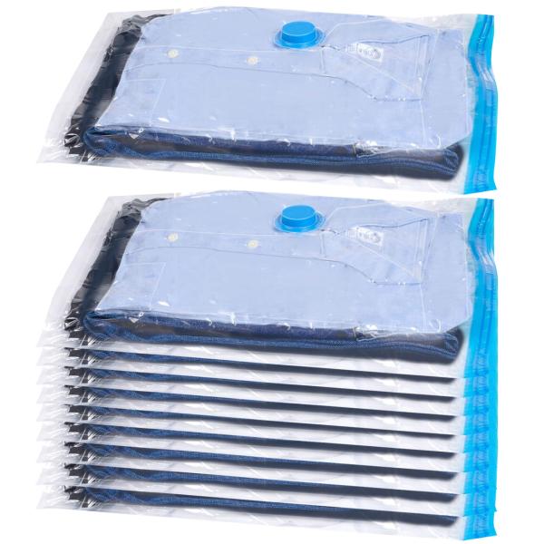 XL Vakuumbeutel mit Clip-Verschluss (10er-Set): Kunststoffbeutel für Staubsauger-Kompression (45x60cm) – bis zu 75% mehr Platz in Schrank & Koffer