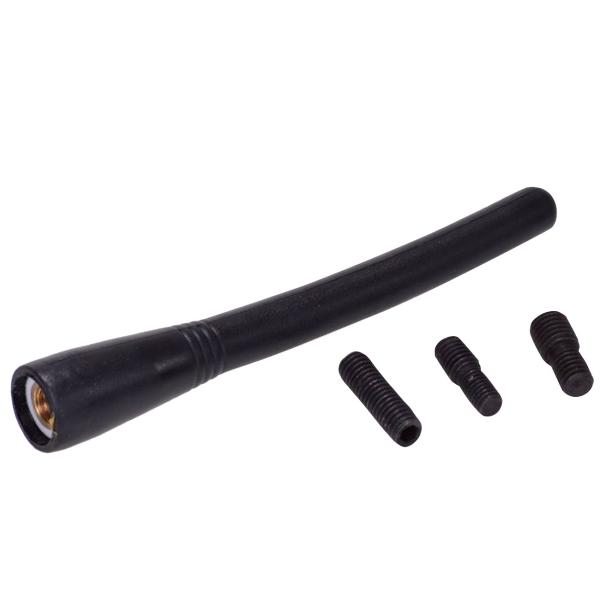 Kurzstab-Autoradio-Antenne - Optimaler Radioempfang, langlebig, widerstandsfähig - M5-M6-M7 Gewinde-Adapter, 10,5 cm, Schwarz - Ersatzantenne