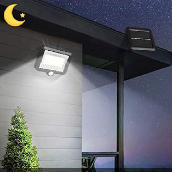 2er Set Leistungsstarkes LED-Flutlicht mit Solarbetrieb & Bewegungssensor, wetterfest (IP44), ideal für Garten, Einfahrt & Terrasse, energieeffizient & hell