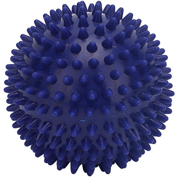 Massagebälle Set mit Noppen - 4 Igelbälle für Reflexzonenmassage, Fussreflexzonenmassage & Faszientraining - Ø 9 & 7,5 cm, rot/blau, PVC-Kunststoff