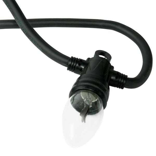 Stimmungsvolle Lichterkette mit 10 Flammen-Glühbirnen, 5,1m – IP44, täuschend echter Flammeneffekt für Outdoor & Indoor 