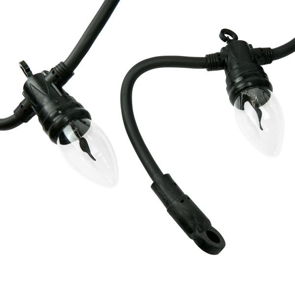 Stimmungsvolle Lichterkette mit 10 Flammen-Glühbirnen, 5,1m – IP44, täuschend echter Flammeneffekt für Outdoor & Indoor 