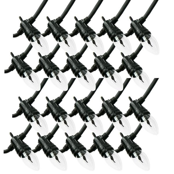 2er Stimmungsvolle Lichterkette mit 10 Flammen-Glühbirnen, 5,1m – IP44, täuschend echter Flammeneffekt für Outdoor & Indoor 