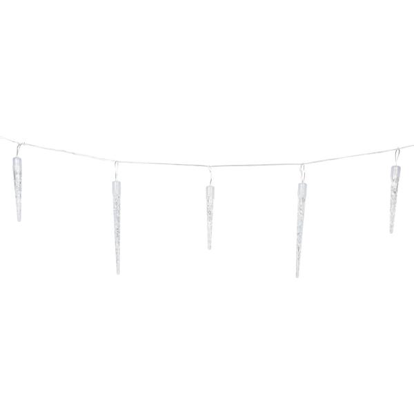 Eiszapfen-LED-Lichterkette - 8 Leuchtmodi & Timer - Kaltweisses Licht - IP44 Schutzart - 72 LEDs - 6.90m Länge - Für Aussenbereich - Weihnachtsdeko