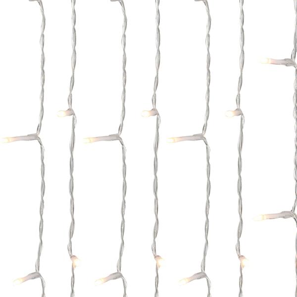 LED-Lichtervorhang, 240 warmweisse LEDs: 16 Stränge, 12 Lichteffekte, 225 x 150 cm – für dekorative Lichteffekte und Ambientebeleuchtung