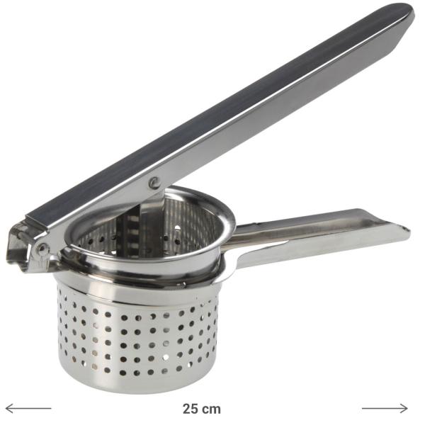 Kartoffelpresse Edelstahl - Müheloses Püree Gnocchi Babynahrung - Rostfrei Spülmaschinenfest - 25x8cm 290g Allzweckpresse Küchenhelfer