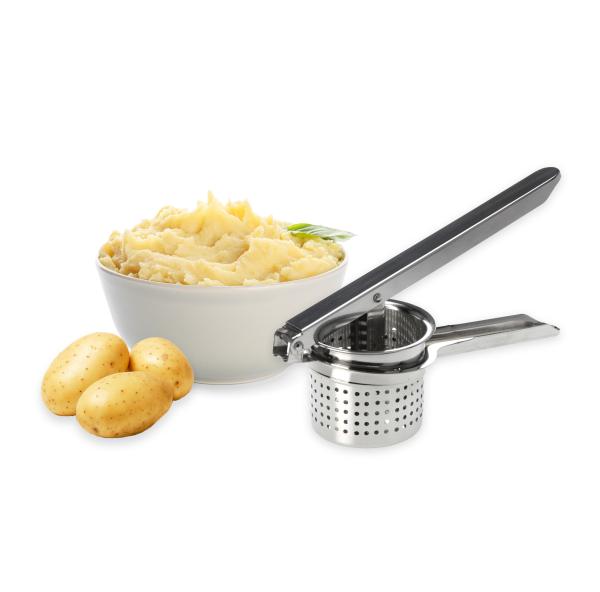 Kartoffelpresse Edelstahl - Müheloses Püree Gnocchi Babynahrung - Rostfrei Spülmaschinenfest - 25x8cm 290g Allzweckpresse Küchenhelfer