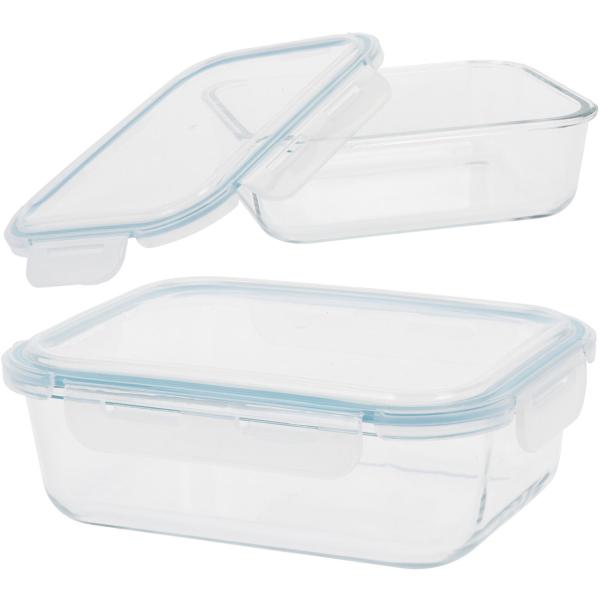 Hochwertige Frischhaltedose aus Borosilikatglas: 1480 ml, Klick-Verschluss - Ofenfest, auslaufsicher, langlebig, temperaturbeständig, verlässlich