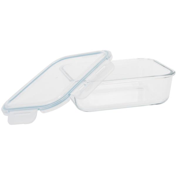 Hochwertige Frischhaltedose aus Borosilikatglas: 1480 ml, Klick-Verschluss - Ofenfest, auslaufsicher, langlebig, temperaturbeständig, verlässlich