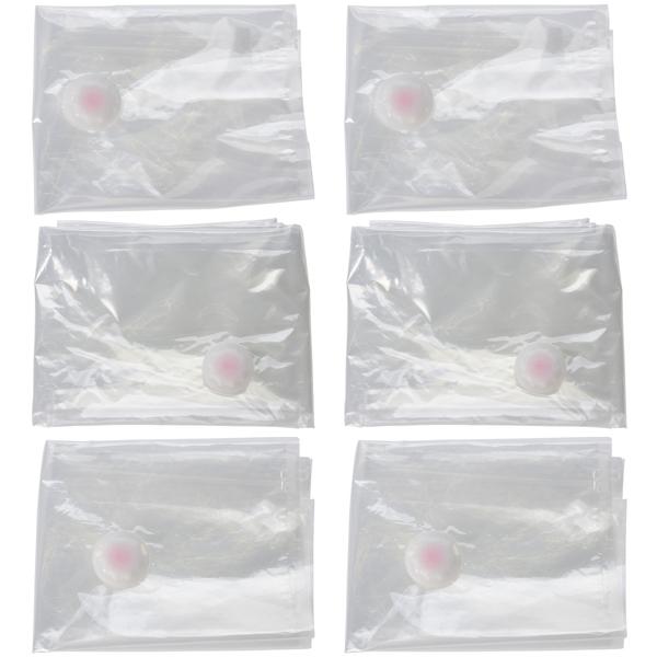 6er-Set Vakuumbeutel mit Schraubdeckel - Platzsparende Kleider-Kompression bis 75% für Reisen & Zuhause - 3x Klein, 2x Mittel, 1x Gross - Transparent