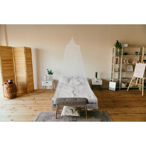 Moskitonetz für Einzelbetten, 144 Mesh, 325cm, weiss – Feinmaschiger Mückenschutz, sicherer & ruhiger Schlaf