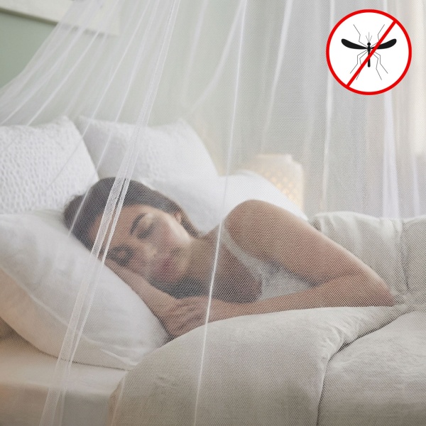 Moskitonetz für Einzelbetten, 144 Mesh, 325cm, weiss – Feinmaschiger Mückenschutz, sicherer & ruhiger Schlaf