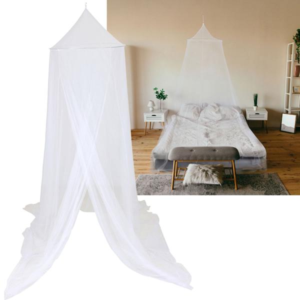 Moskitonetz für Doppelbetten - 2er-Set Mückenschutz mit 144 Mesh - 10x2,5m Polyestergewebe, Metallstange - optimaler Schlafschutz