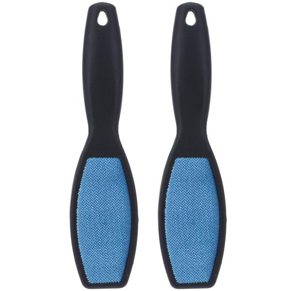 Fusselbürste 2er-Set - Entfernt Haare, Fussel, Krümel & Tierhaare von Textilien - Wiederverwendbare Kleiderbürste 24 cm - Kunststoff Schwarz/Blau