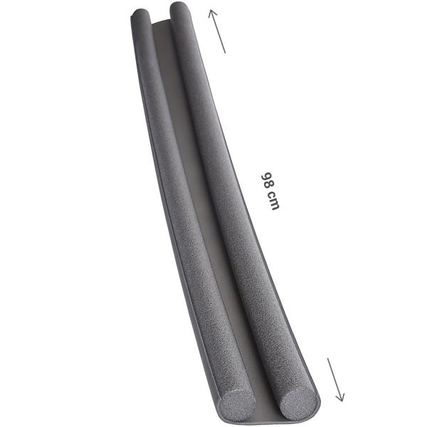 Türbodendichtung Grau - Zugluft-Stopper für Türen bis 3,5 cm Stärke & 98 cm Breite - Spart Heizkosten, schont Umwelt, doppelseitig, ohne Bohren, kürzbar