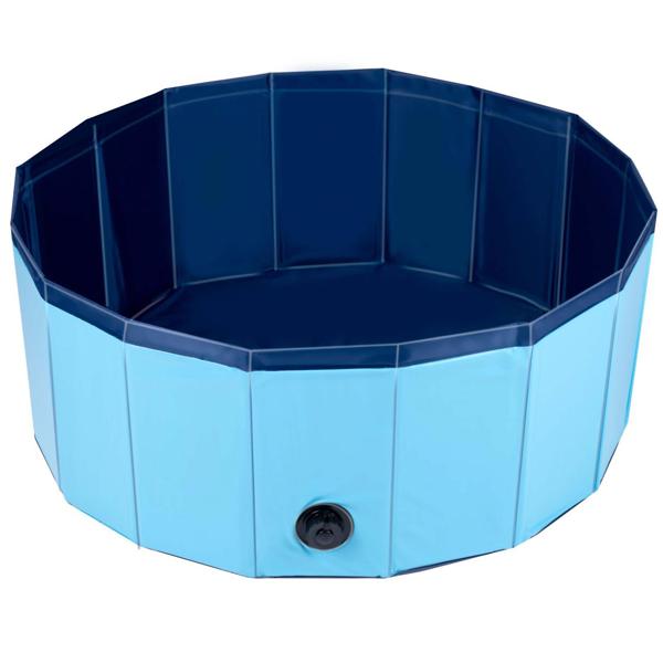 Hundepool Grösse S - Faltbares Hundeschwimmbecken - Ø 80x30 cm - Anti-Rutsch-Boden - Kratzfest - Ohne Aufpumpen - Schnelles Ablassen - Blau